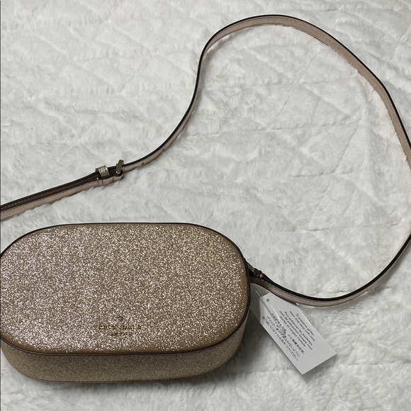 Kate Spade Elegant Gold Crossbody Bag glitter. NWT - Picture 9 of 9